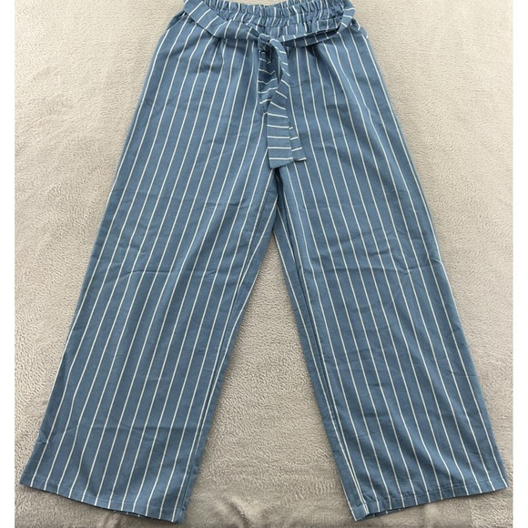 Lamiar Pants - Lamiar Pants Womens Size TU Blue High Waisted Straight Regular Wide Leg Casual